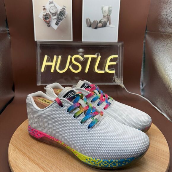 Nobull Outwork Unisex White Neon Glitch M-7 W-8.5 Superfabric Trainer - Picture 1 of 10